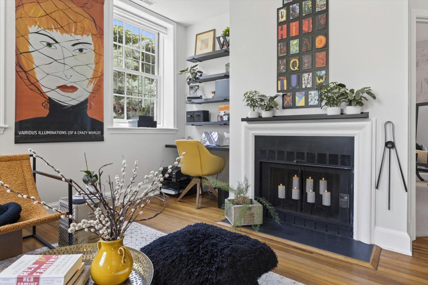 410 5th Street Northeast, Unit 1 Washington, DC 20002 - Photo 2 of 37 Wood burning fireplace and built-in desk