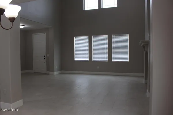 a view of a livingroom with a chandelier