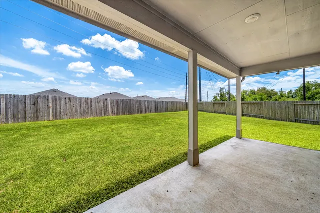 a view of a garden with a slide