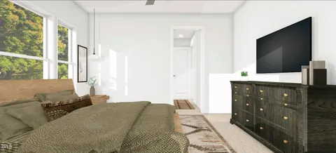 a bathroom with a bathtub sink and mirror