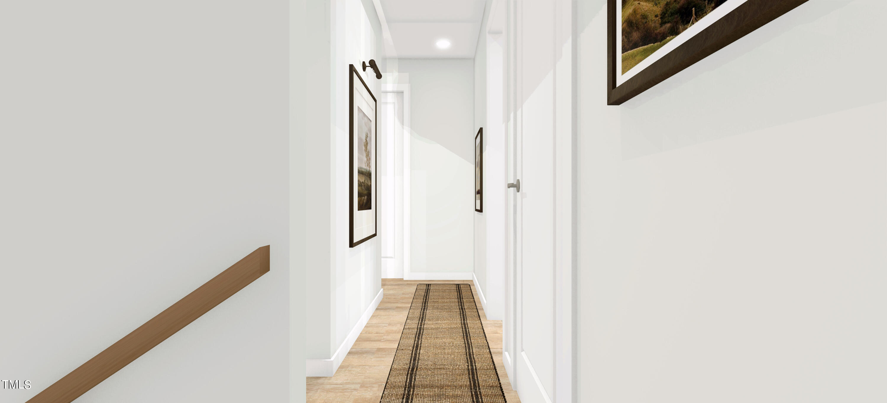 801 Martin Luther King Jr Boulevard, Unit B Raleigh, NC 27601 - Photo 45 of 67 a view of a hallway with wooden floor and a bathroom