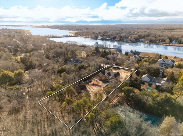 view of a lake with a mountain in the background