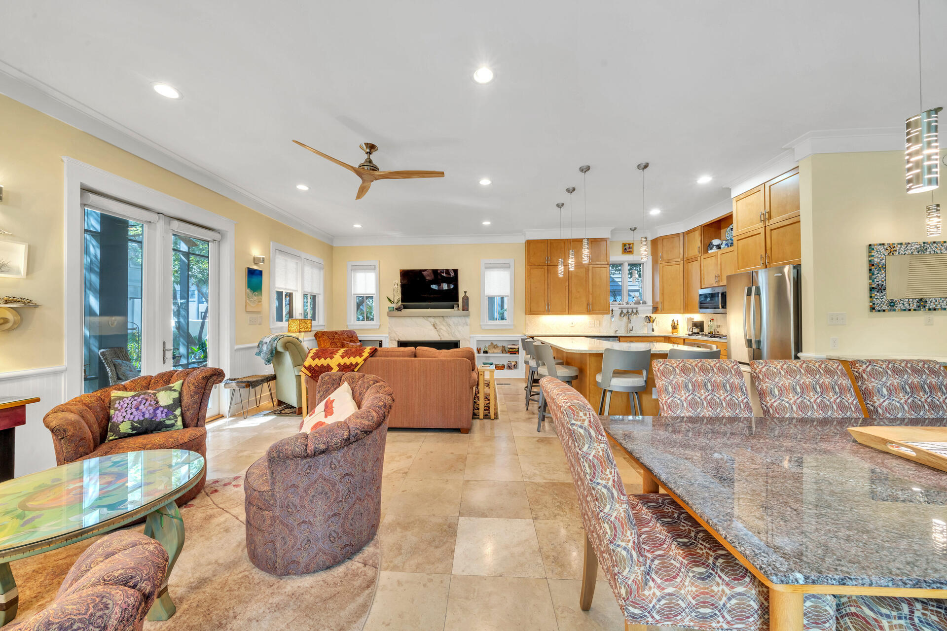 81 Round Road Inlet Beach, FL 32461 - Photo 7 of 43 a living room with furniture kitchen view and a large window
