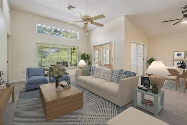 a living room with furniture