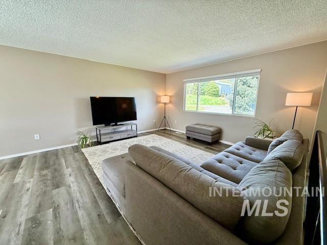 2945 25th Street Clarkston, WA 99403 - Photo 26 of 46 Living area featuring wood finished floors and a textured ceiling