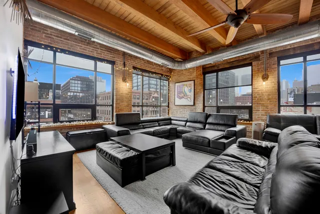 a living room with furniture