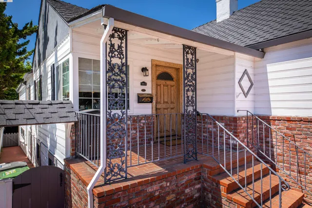 a front view of a house with balcony