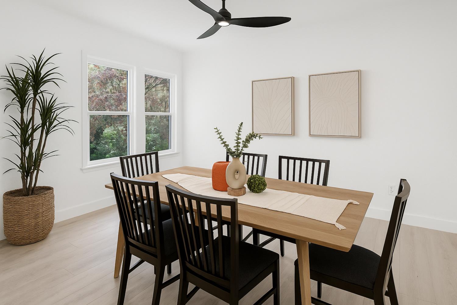 3740 North Lakeshore Boulevard Loomis, CA 95650 - Photo 19 of 67 Digitally altered and virtually staged room featuring light wood-style flooring and ceiling fan