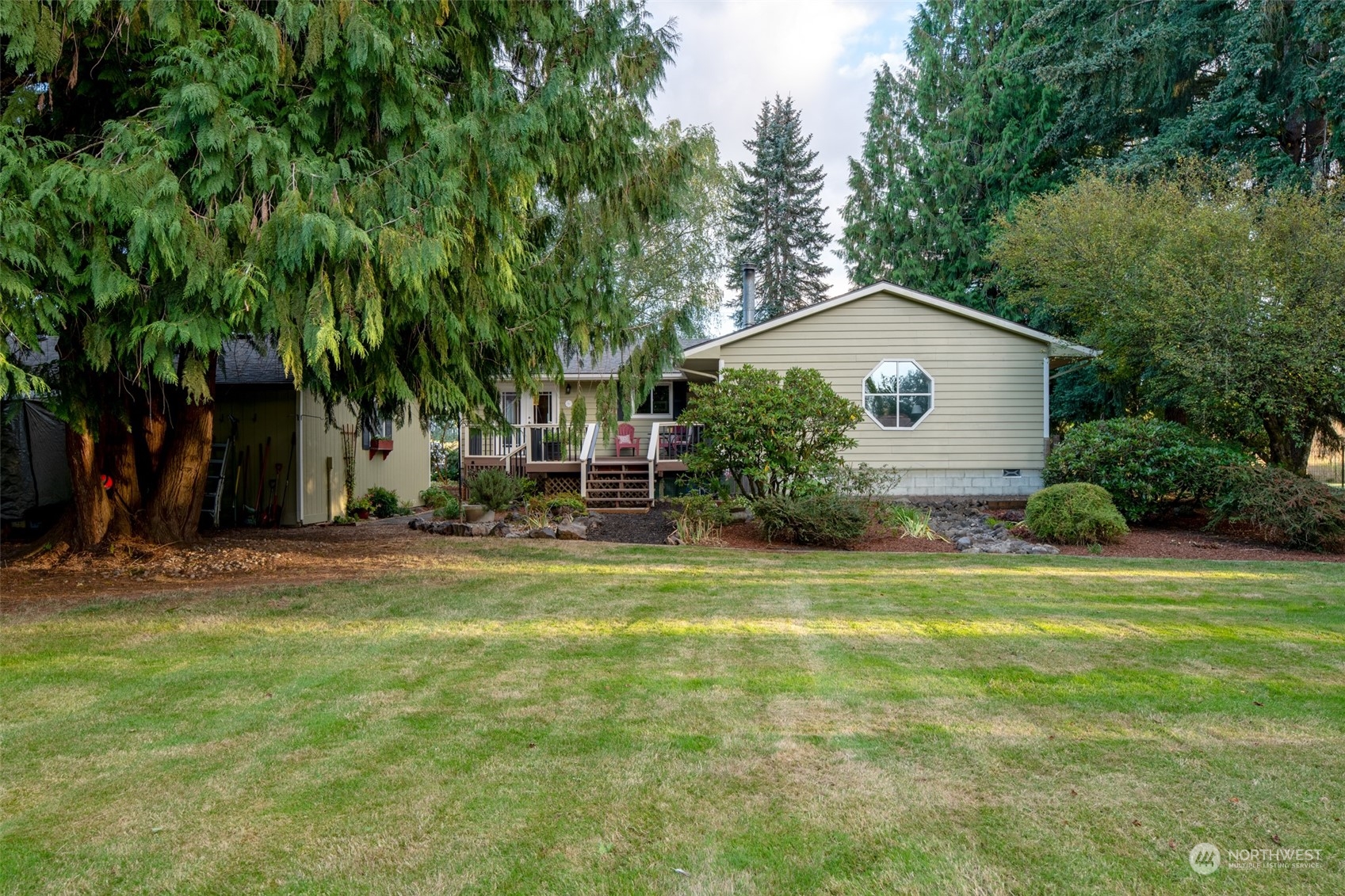 973 Koontz Road Chehalis, WA 98532 - Photo 8 of 25 a view of a house with a backyard and a tree