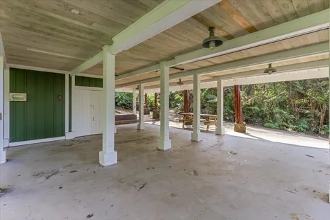 a view of a porch with porch