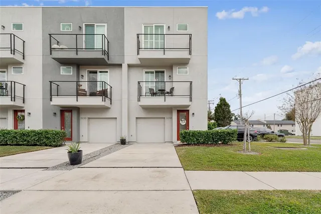 a view of a building and a yard