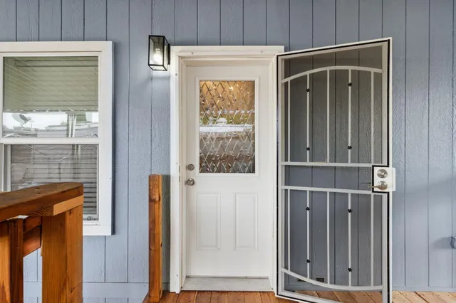 a view of kitchen with wooden floor