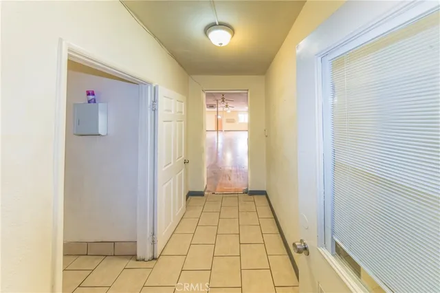 a view of empty room with painted walls