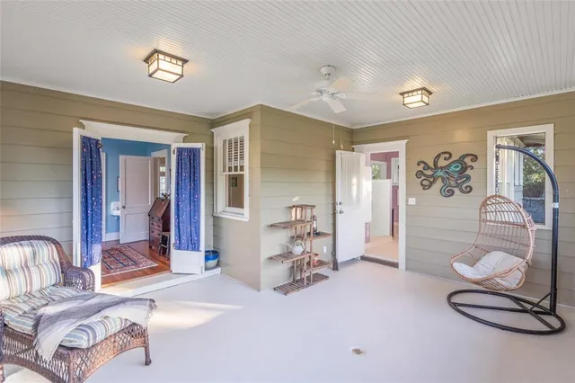 a living room with furniture