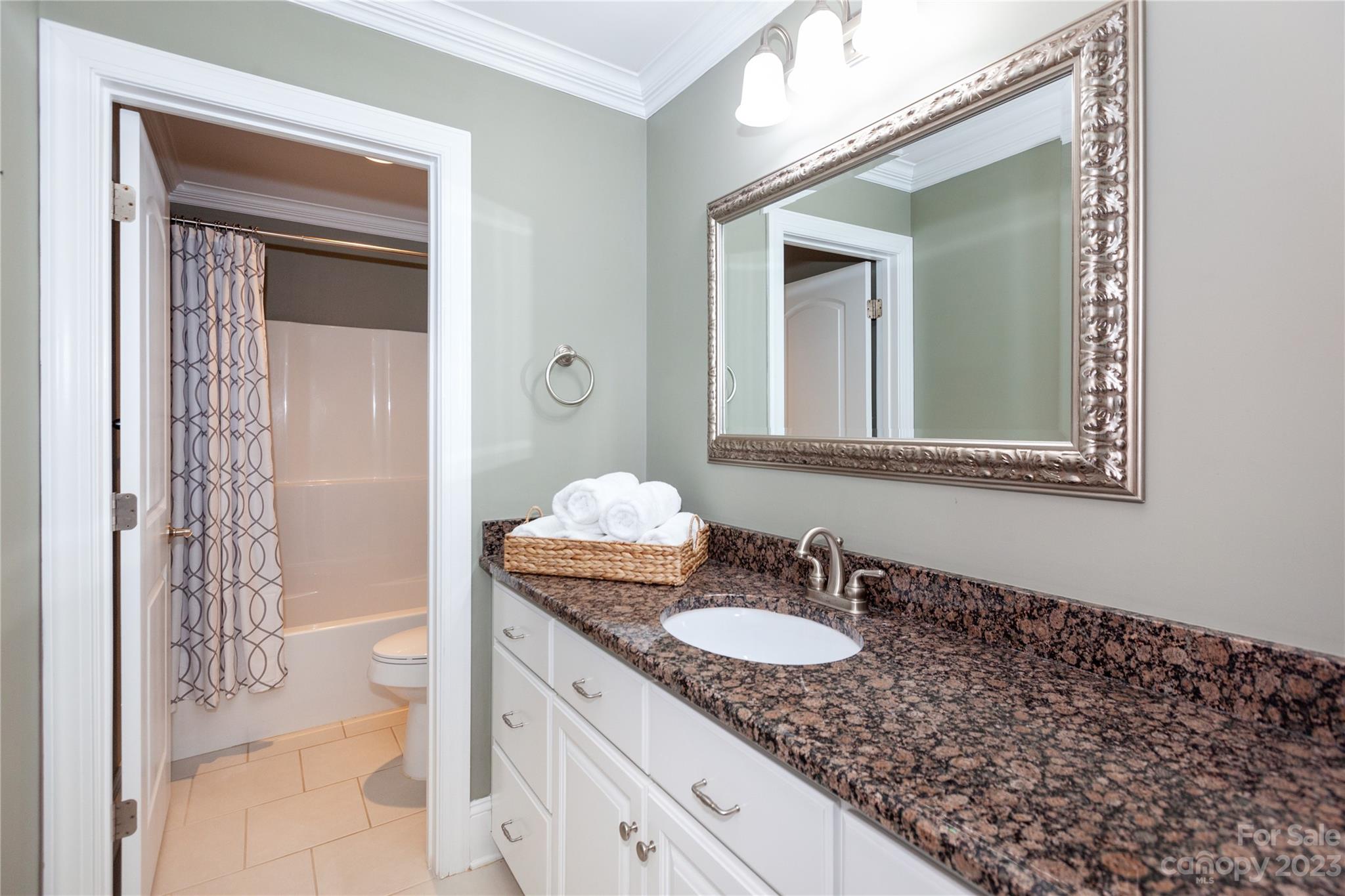 4058 Halyard Drive Denver, NC 28037 - Photo 40 of 46 a bathroom with a sink a vanity and a mirror