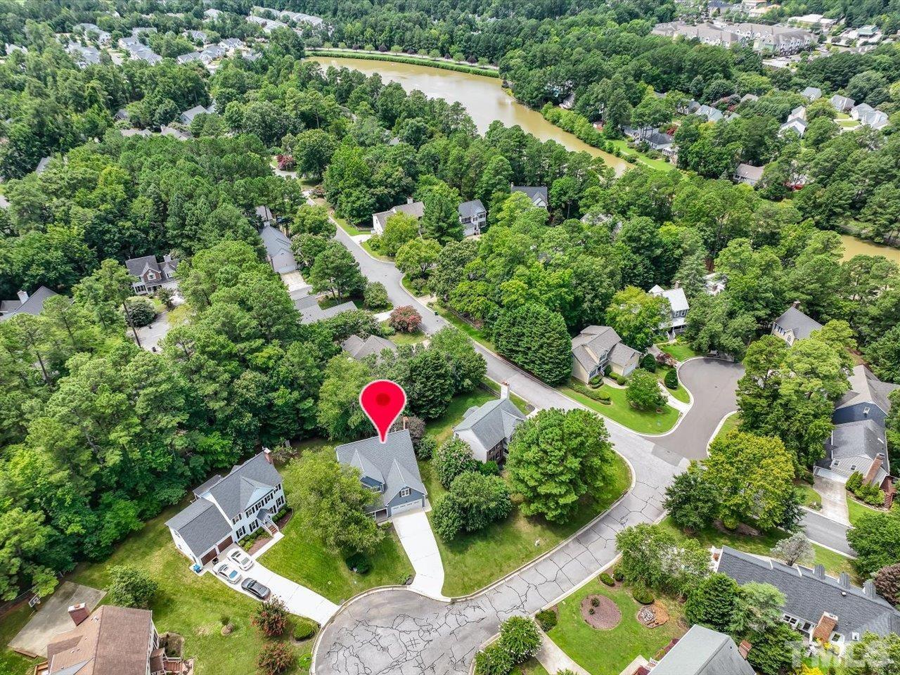 4 Caspian Court Durham, NC 27713 - Photo 71 of 84 an aerial view of residential house with outdoor space and trees all around