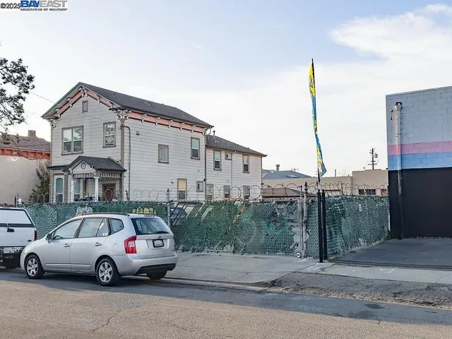 a car parked in front of a house