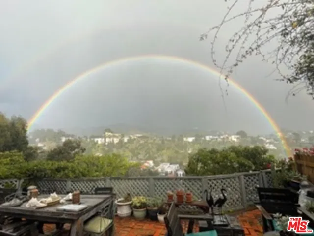 a view of a terrace with sitting area