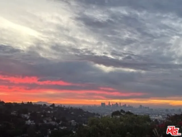 a view of city and mountain