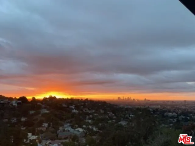 a view of city and mountain