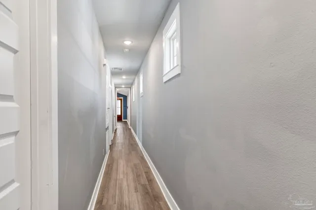 a view of hallway with stairs