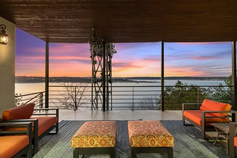 a outdoor living space with furniture