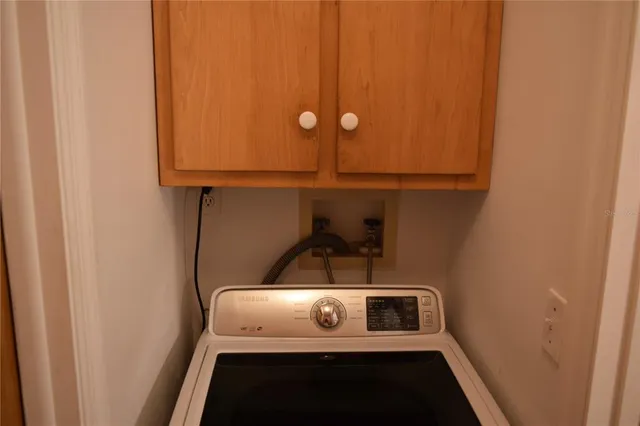 a close up view of washer and dryer
