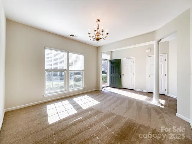 an empty room with a window