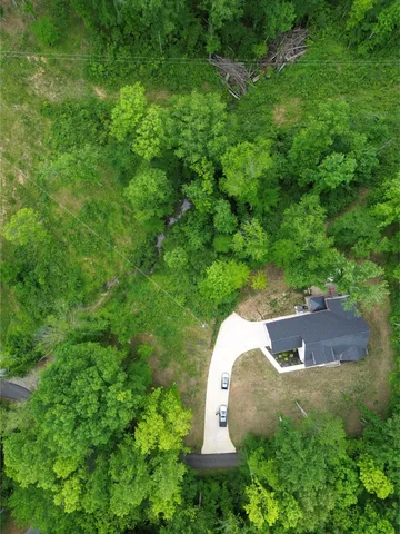 a view of a lush green outdoor space with a sink