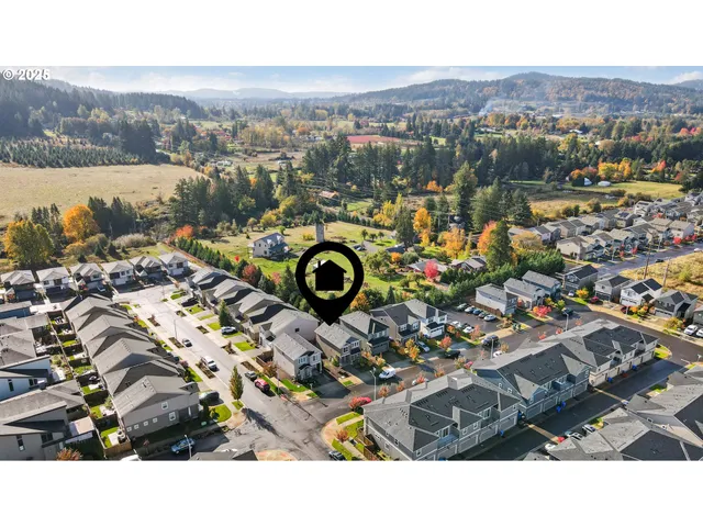 an aerial view of multiple house