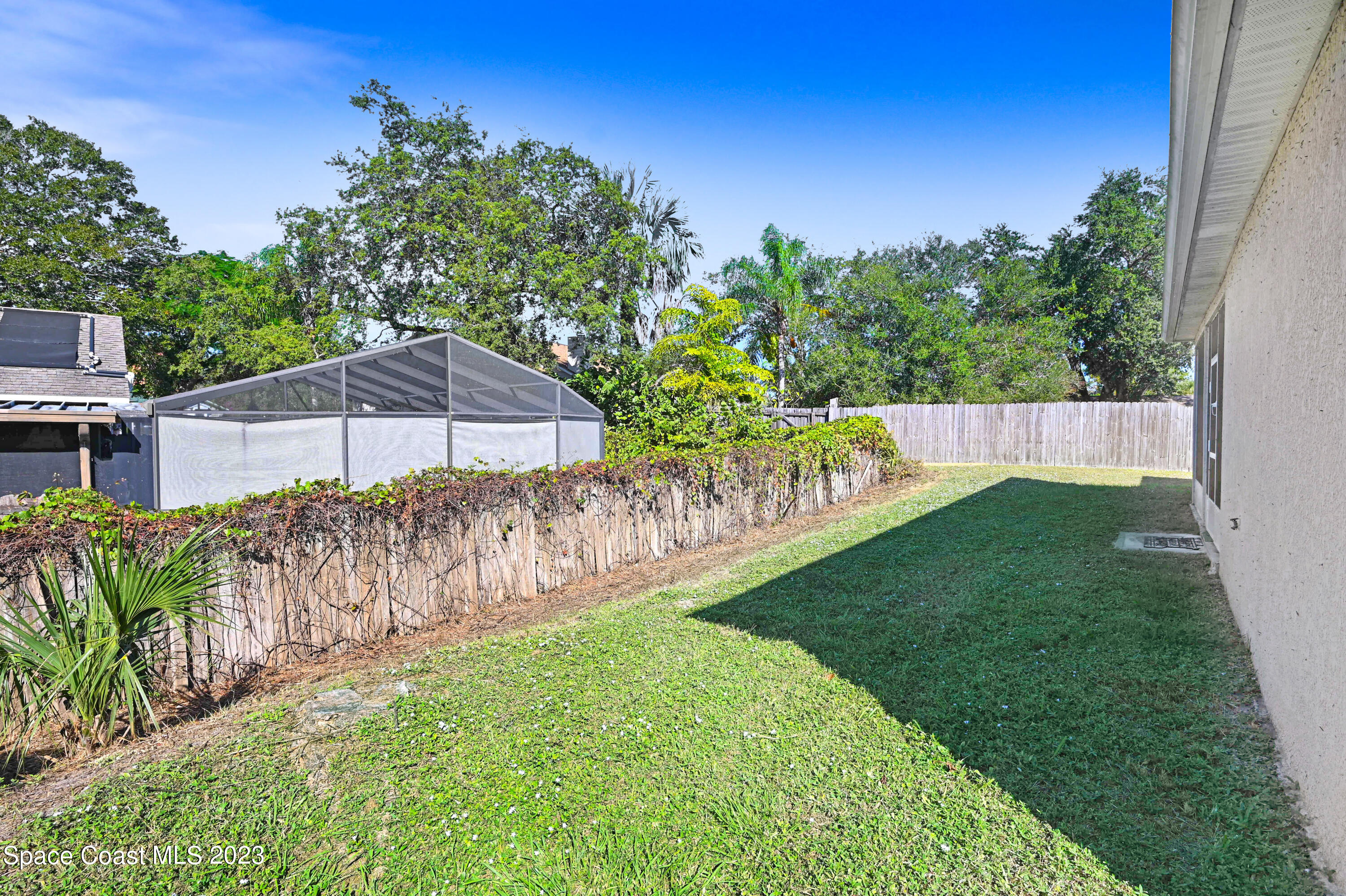 6720 Cairo Road Port St. John, FL 32927 - Photo 35 of 38 a view of a backyard with a garden and plants