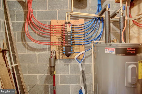 a view of balcony with wooden floor