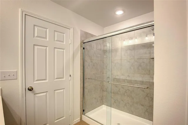 a bathroom with a shower