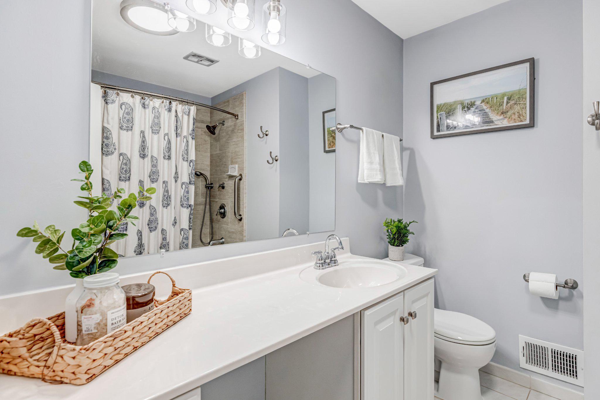 8619 Nanlee Drive Springfield, VA 22152 - Photo 30 of 73 a bathroom with a sink a toilet and a mirror