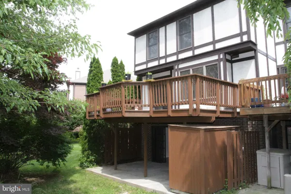 a view of a brick building with a large window