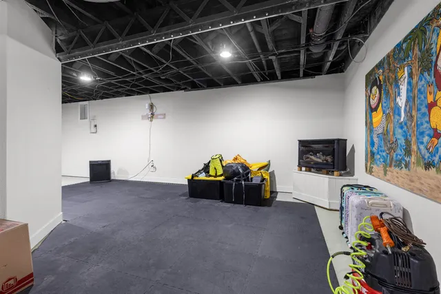 a view of a hallway with closet