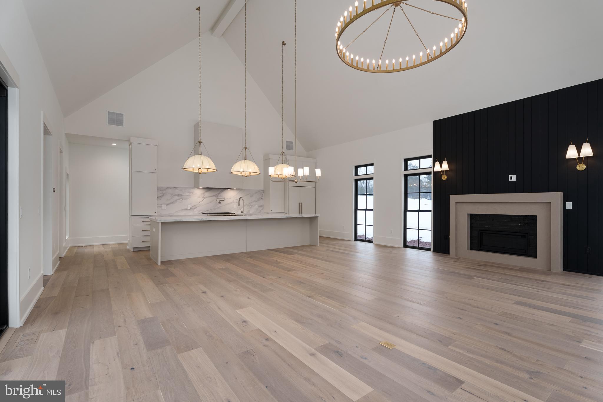 241 Carter Road Princeton, NJ 08540 - Photo 6 of 28 a view of an empty room with a fireplace and a chandelier fan