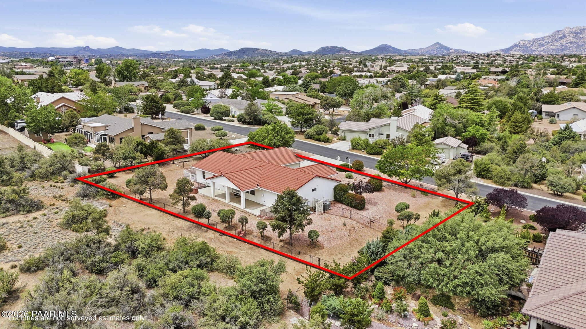 5801 North Honeysuckle Road Prescott, AZ 86305 - Photo 43 of 45 43-Aerial 2 Lot Line