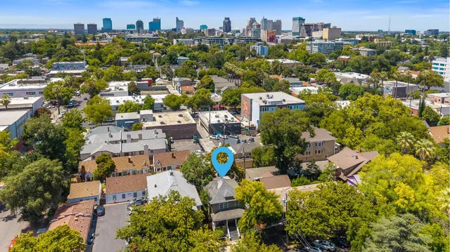 an aerial view of multiple house