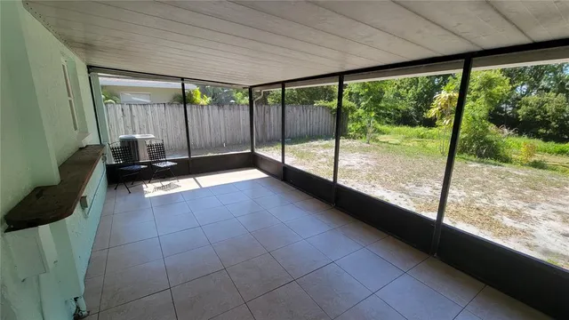 a living room with a large window