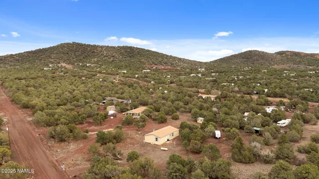 a view of a mountain in the distance in a city