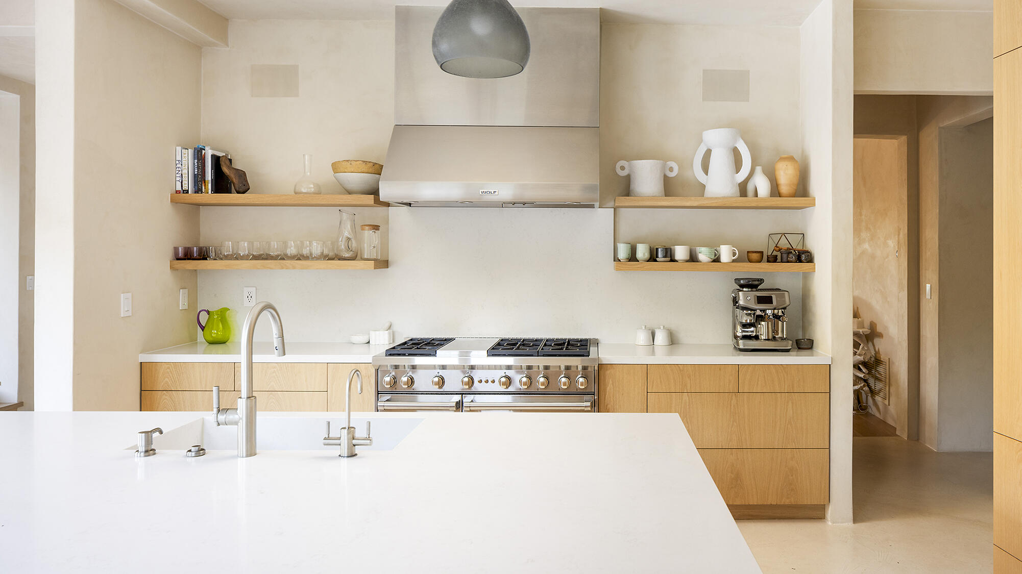 1545 San Roque Road Santa Barbara, CA 93105 - Photo 15 of 60 a kitchen with kitchen island stainless steel appliances a stove a sink and cabinets