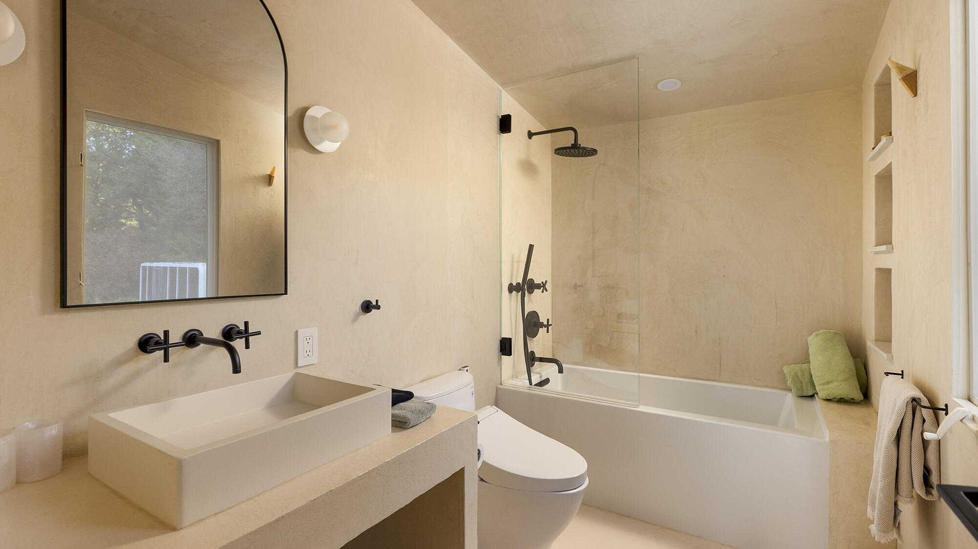 1545 San Roque Road Santa Barbara, CA 93105 - Photo 29 of 60 a bathroom with a sink toilet tub and shower