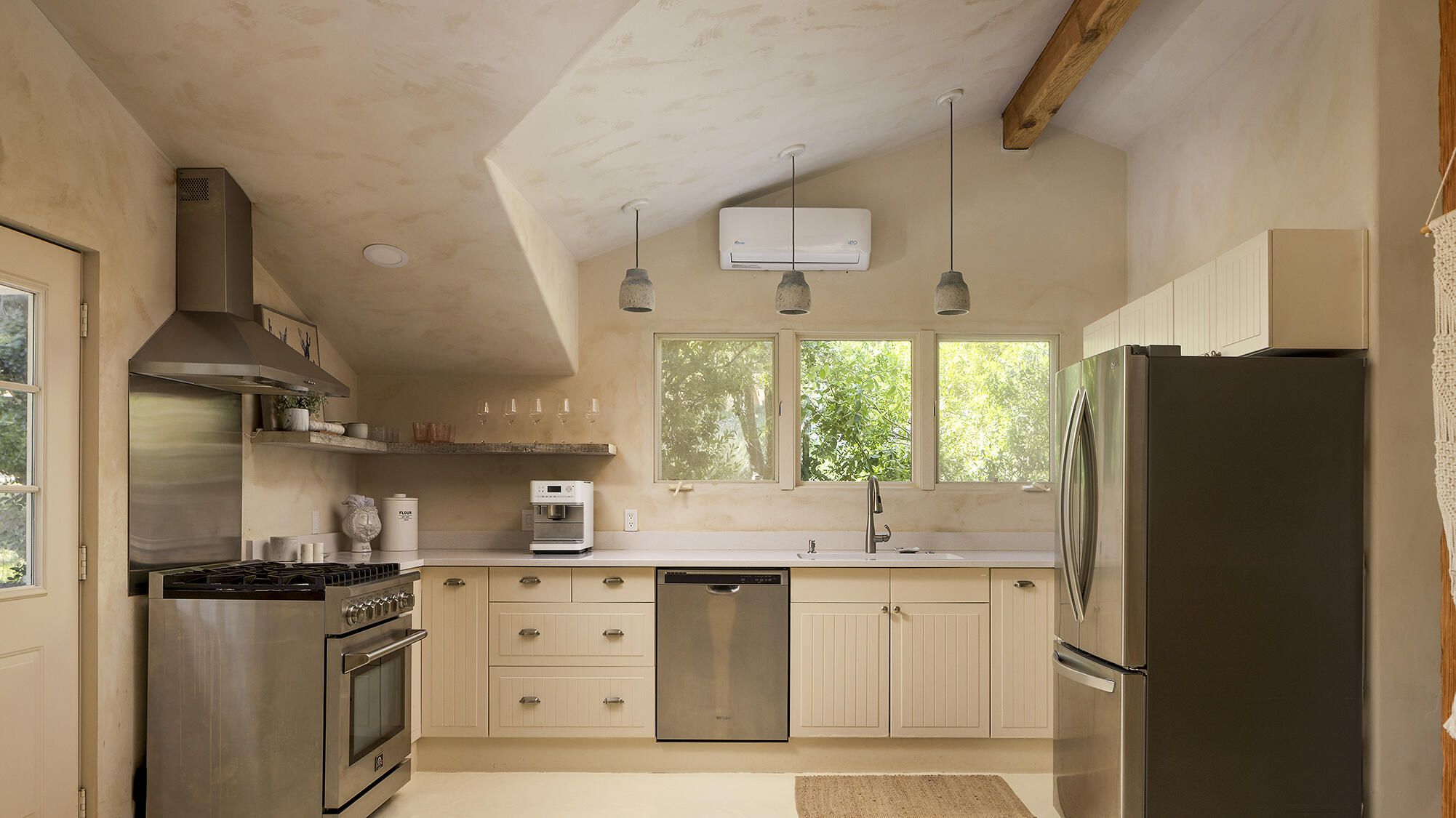 1545 San Roque Road Santa Barbara, CA 93105 - Photo 41 of 60 a kitchen with stainless steel appliances a refrigerator sink and stove
