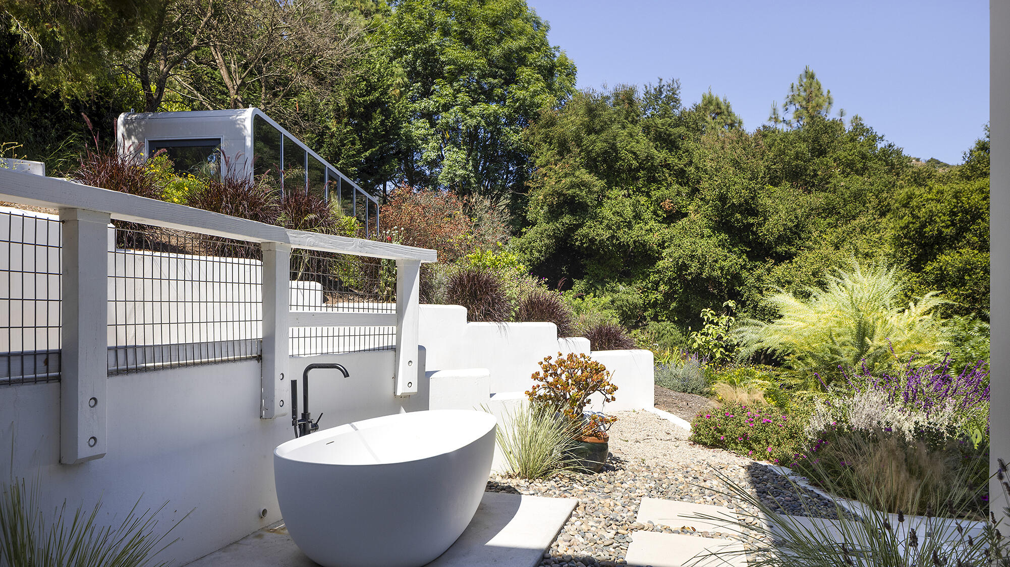 1545 San Roque Road Santa Barbara, CA 93105 - Photo 46 of 60 a view of a patio with table and chairs and potted plants