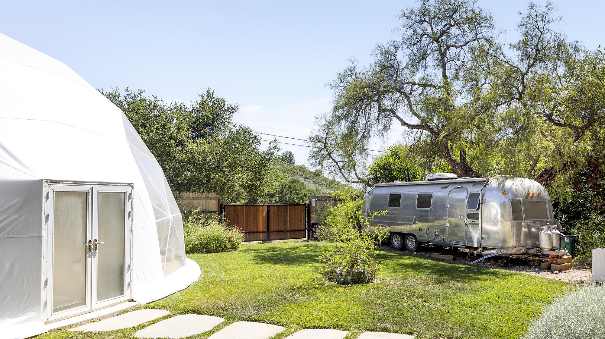 1545 San Roque Road Santa Barbara, CA 93105 - Photo 53 of 60 a backyard of a house with yard and outdoor seating