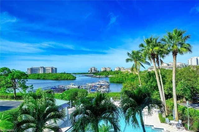 a view of a city with a building in the background