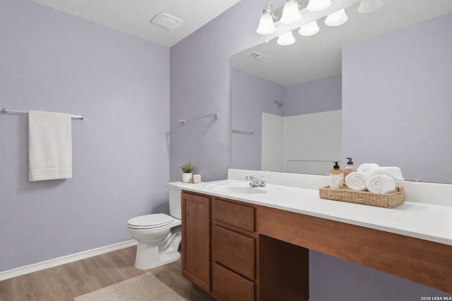 9819 Hawk Shore Converse, TX 78109 - Photo 21 of 26 a bathroom with a sink a toilet and a mirror