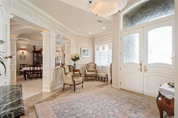 a living room with furniture