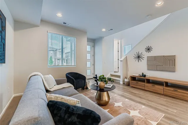 a living room with furniture